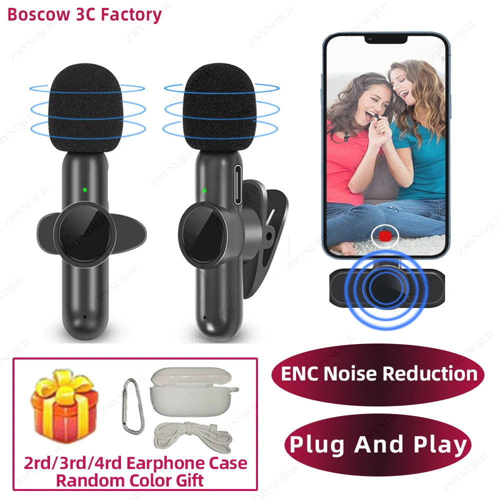 4 In 1 Wireless Lavalier Microphone 3.5mm Intelligent Noise-Reducing Mic For Iphone Android SLR Camera Loudspeaker Speake radio