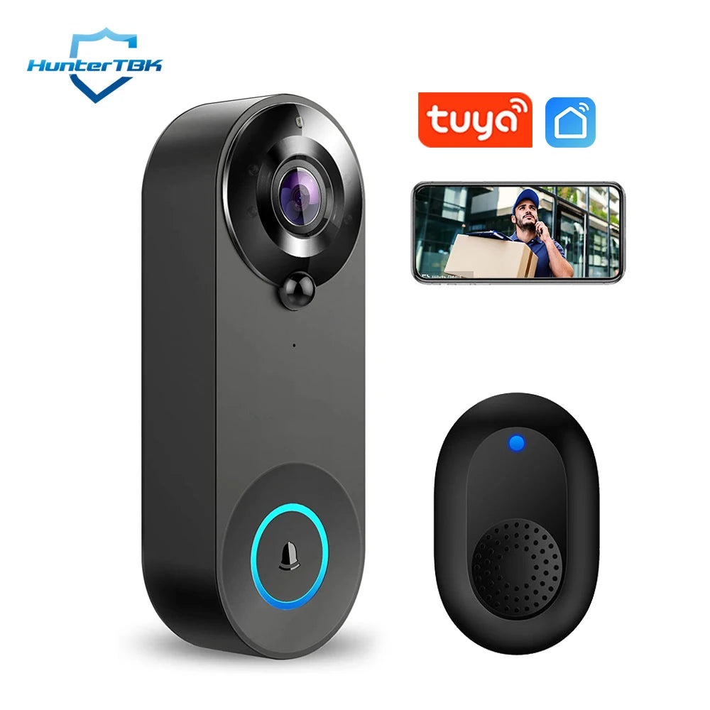 Timbre de video inalámbrico 1080P Wireless Video Doorbell WiFi Smart Camera Tuya Home Security Motion Detection Night Vision Intercom