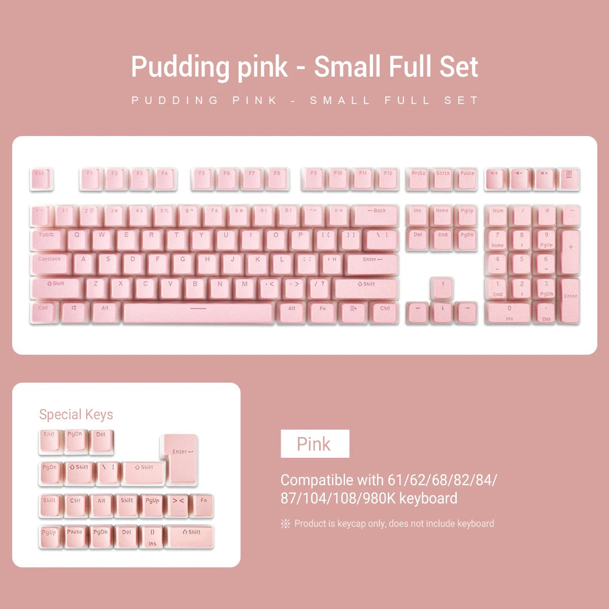 Teclas PBT Pudding 108 Teclas OEM - Compatible Cherry MX - RGB Backlit - Vonhard Electrónica