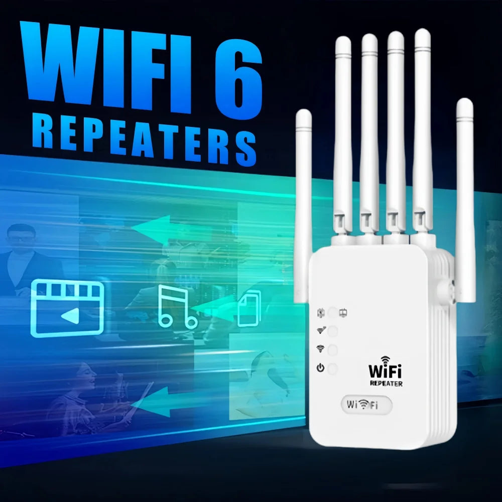 Extensor de rango Wi-Fi de banda dual Kebidumei – 2.4G &amp; 5G Wireless Signal Booster, Wi-Fi Amplifier for Home &amp; Office, 1300Mbps, Network Repeater