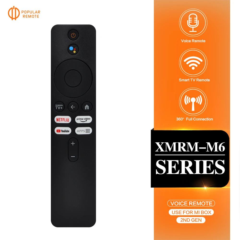 Control remoto por voz XMRM-M6 para Xiaomi mi 2.ª generación Box Aplicable a TV Box S (2.ª generación) Reproductor multimedia de transmisión Ultra HD 4K