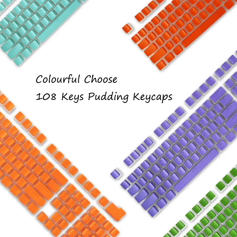 Teclas PBT Pudding 108 Teclas OEM - Compatible Cherry MX - RGB Backlit - Vonhard Electrónica